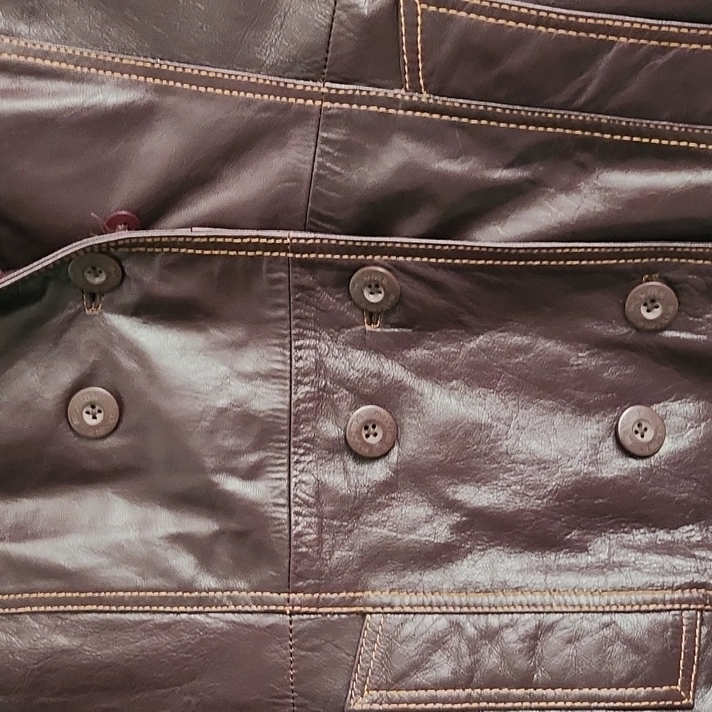 Genuine Leather Lined Coat - Picture 5 of 17